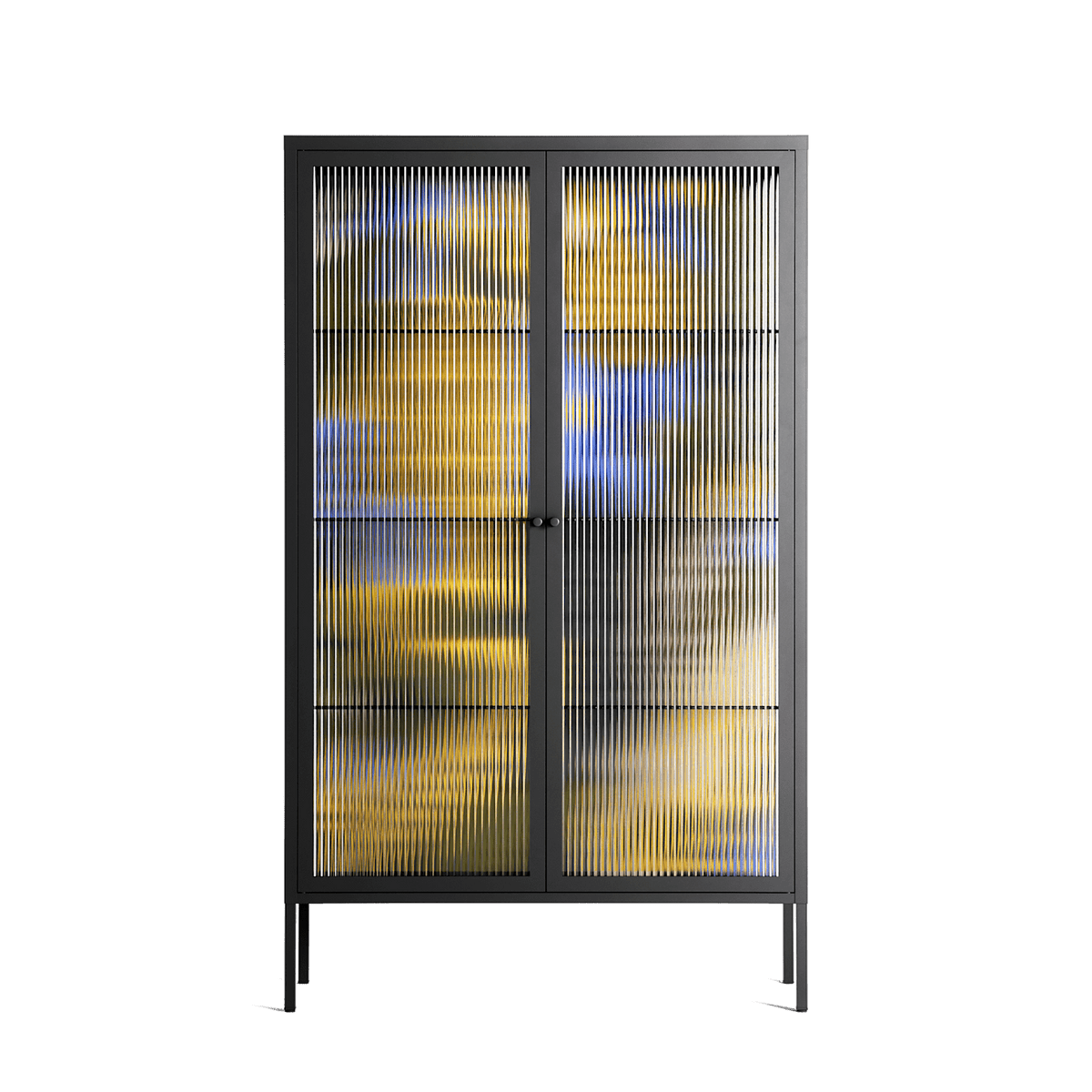 The Towering Hall Full Of Light 2 - Cabinet - Nick Liefhebber - Antracite - Reeded glass