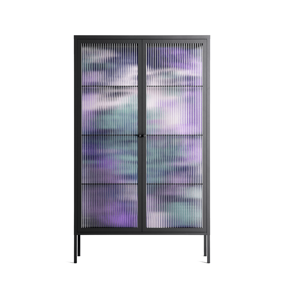A Bridge Across Time 3 - Cabinet - Nick Liefhebber - Antracite - Reeded glass