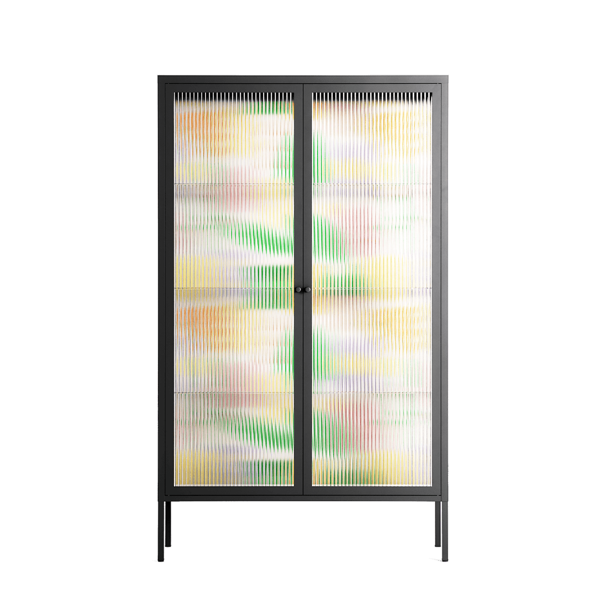 Shapes Cream - Cabinet - Lydia Greaves - Antracite - Reeded glass