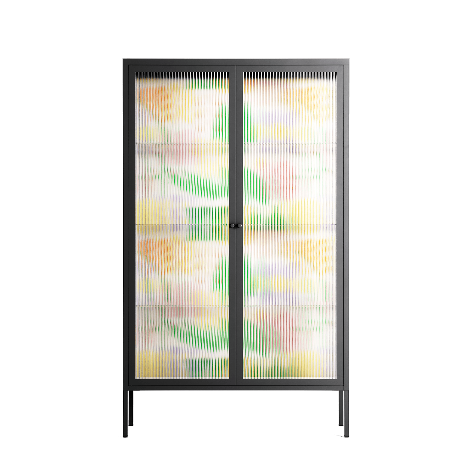 Shapes Cream - Cabinet - Lydia Greaves - Antracite - Reeded glass