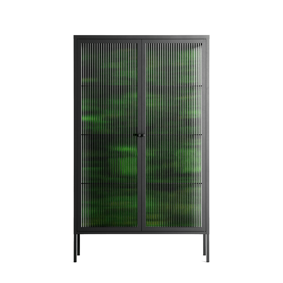 Wottosque Green - Cabinet - Craig Watkins - Antracite - Reeded glass