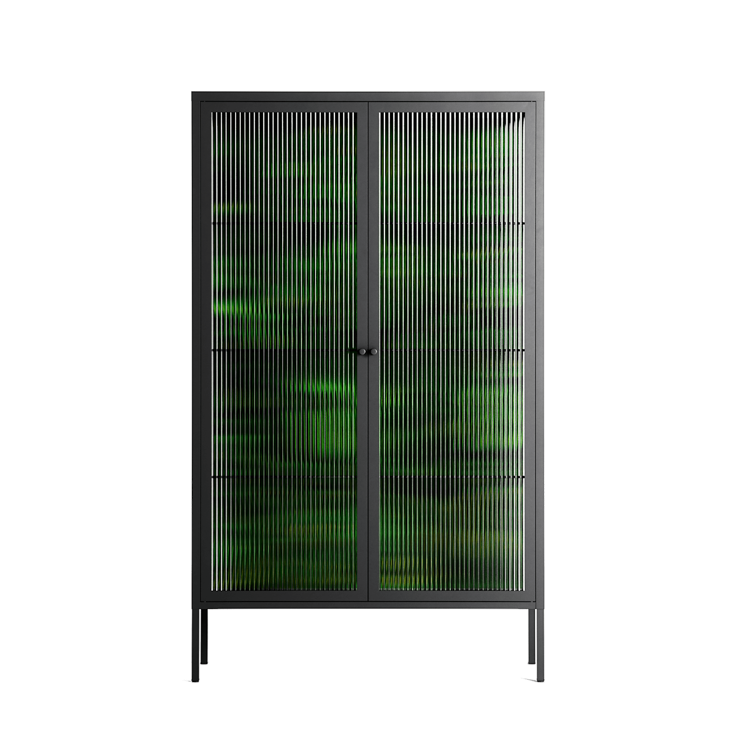Wottosque Green - Cabinet - Craig Watkins - Antracite - Reeded glass