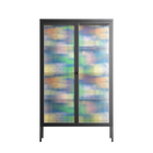 Shapes Blue - Cabinet - Lydia Greaves - Antracite - Reeded glass