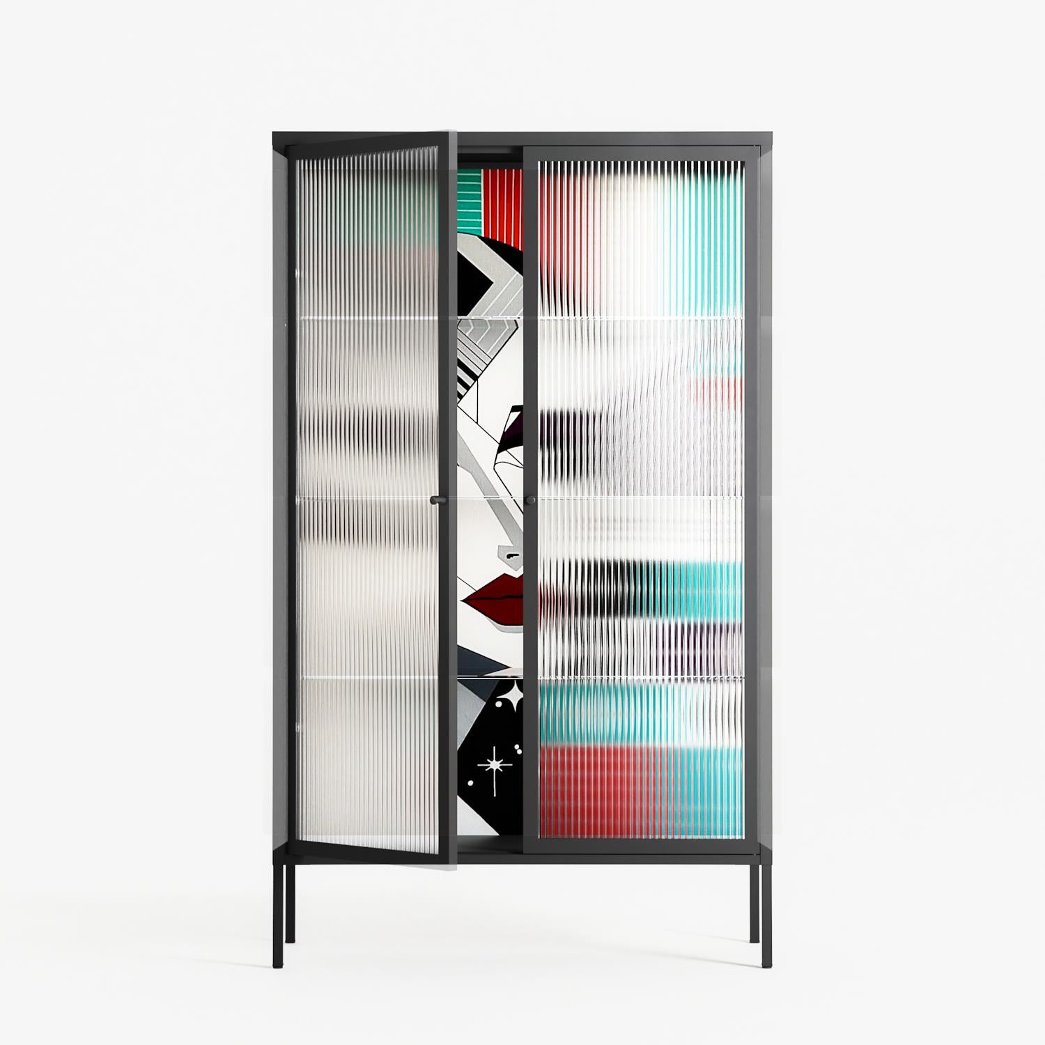 The Dessolution - Cabinet - Mathilda Kienast - Antracite - Reeded glass