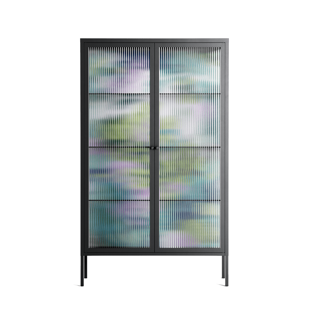 A Bridge Across Time 2 - Cabinet - Nick Liefhebber - Antracite - Reeded glass