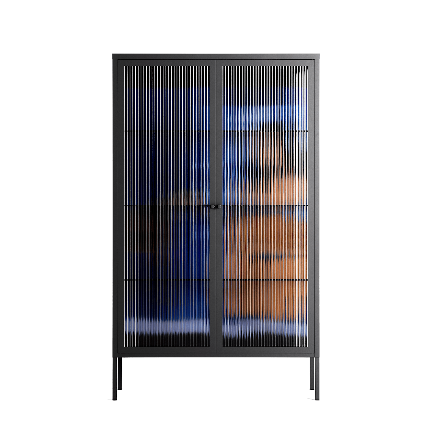 Blue Velvet - Cabinet - Sophie Goudman-Peachey - Antracite - Reeded glass