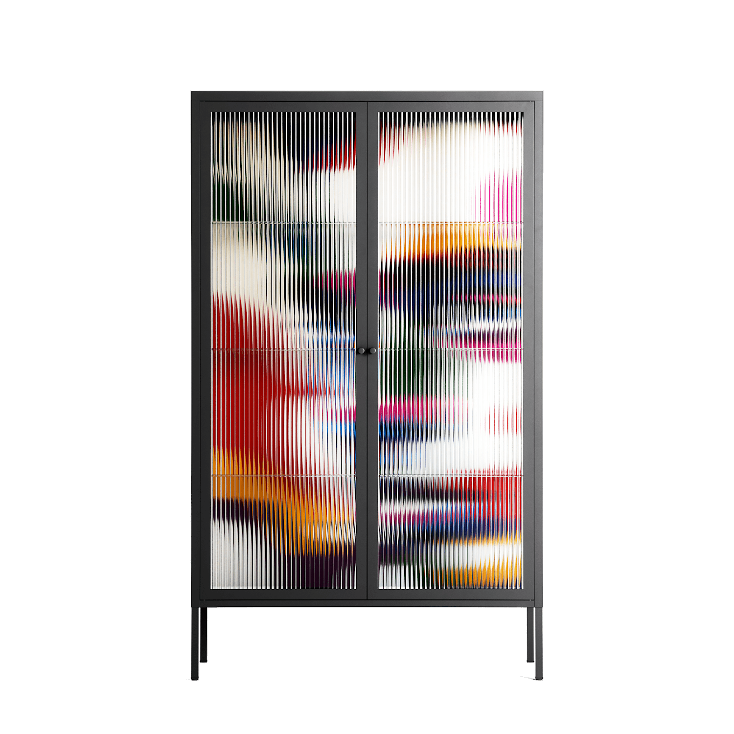 Fragments Of A Painted Souls - Cabinet - Mathilda Kienast - Antracite - Reeded glass