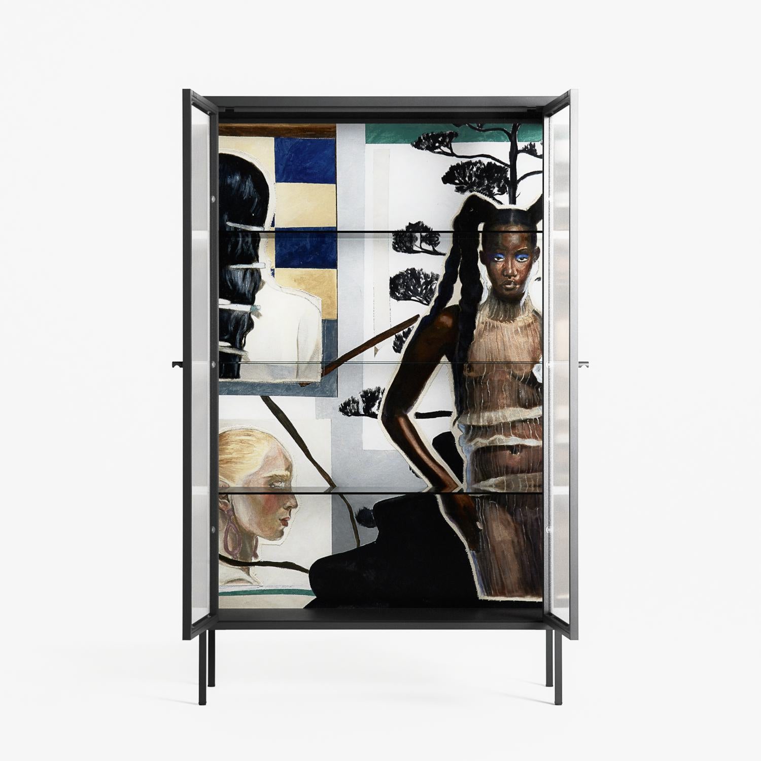 Dreaming With Open Eyes - Cabinet - Sophie Goudman-Peachey - Antracite - Reeded glass