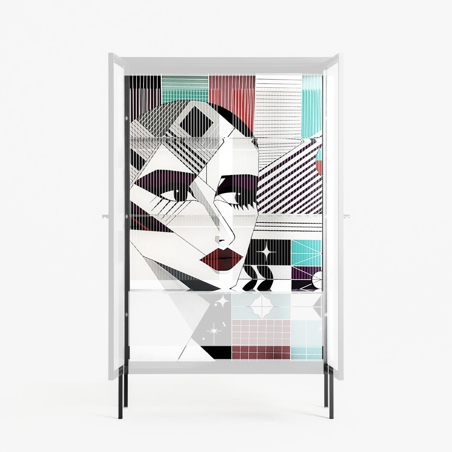 The Dessolution - Cabinet - Mathilda Kienast - Antracite - Reeded glass