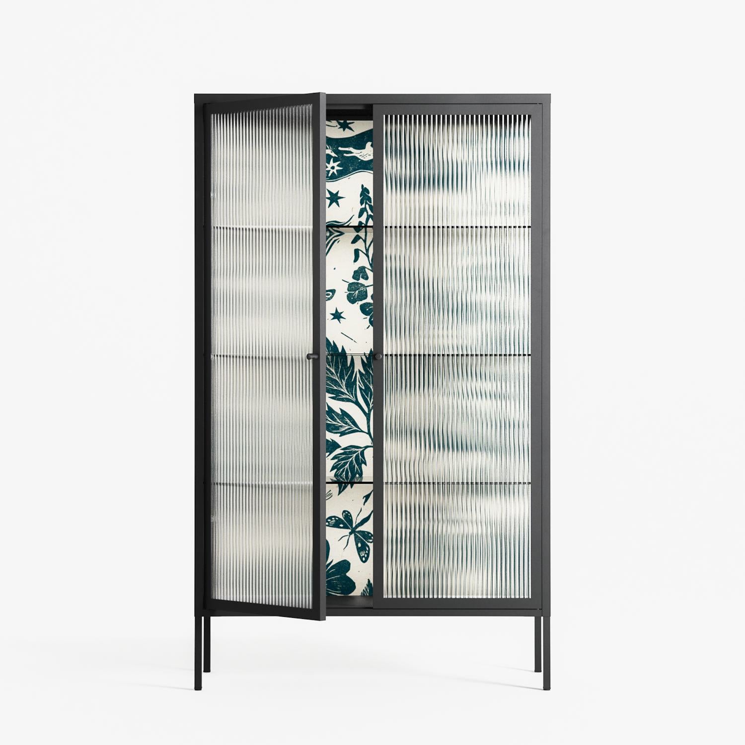 Ode to Summer 3 - Cabinet - Diana Catchpole - Antracite - Reeded glass