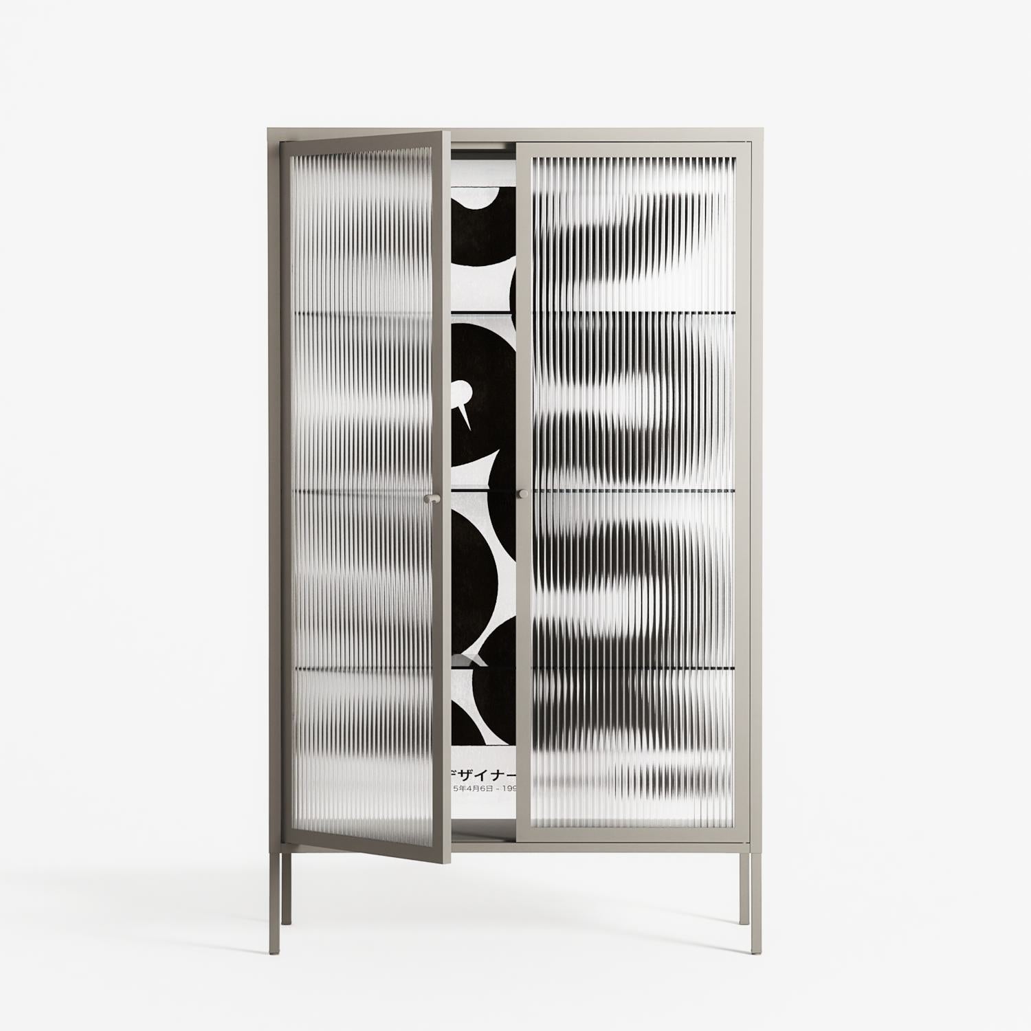 Black Waves - Cabinet - Alexander Khabbazi - Pebble - Reeded glass
