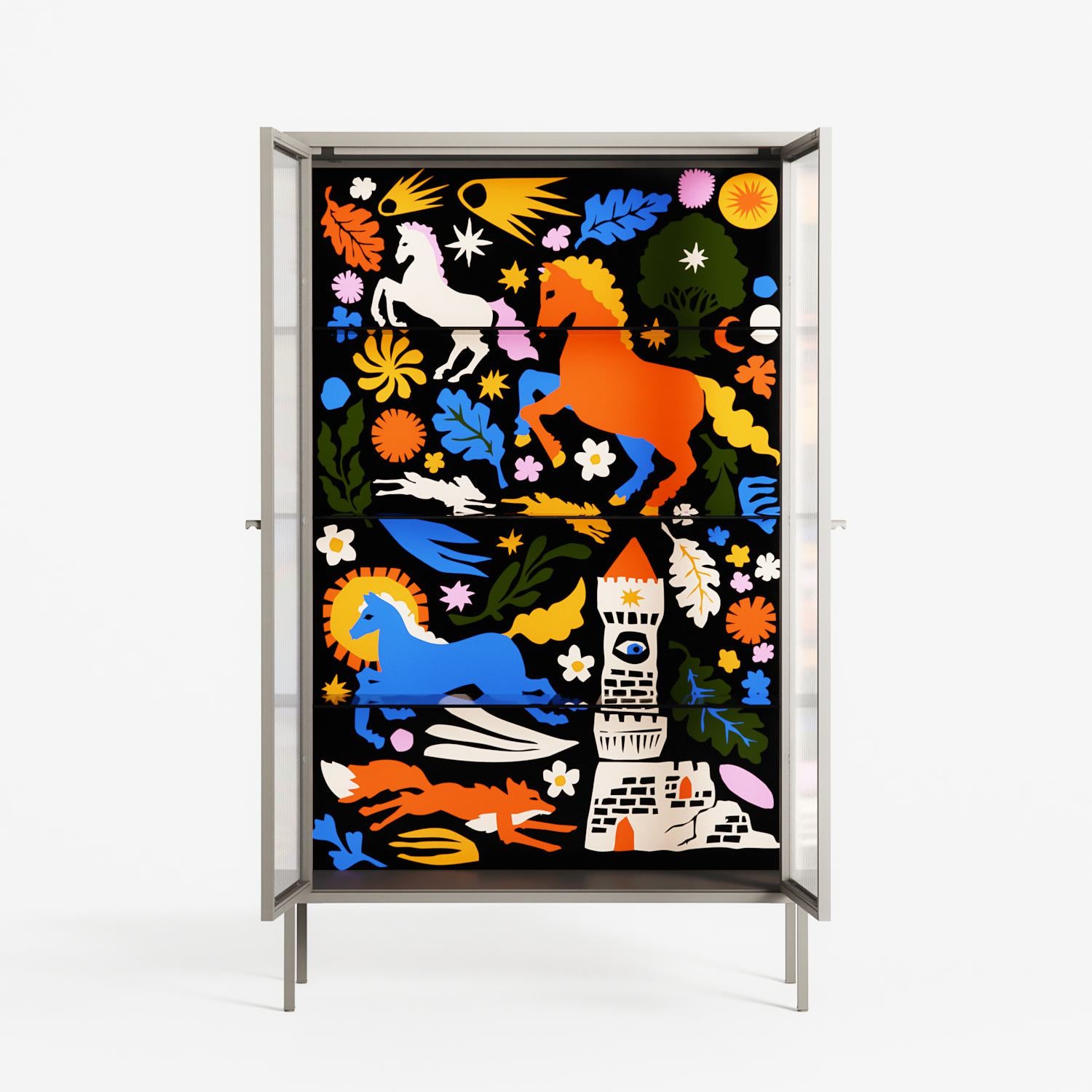 The Secret Herb Garden In The Forest - Cabinet - Nick Liefhebber - Pebble - Reeded glass