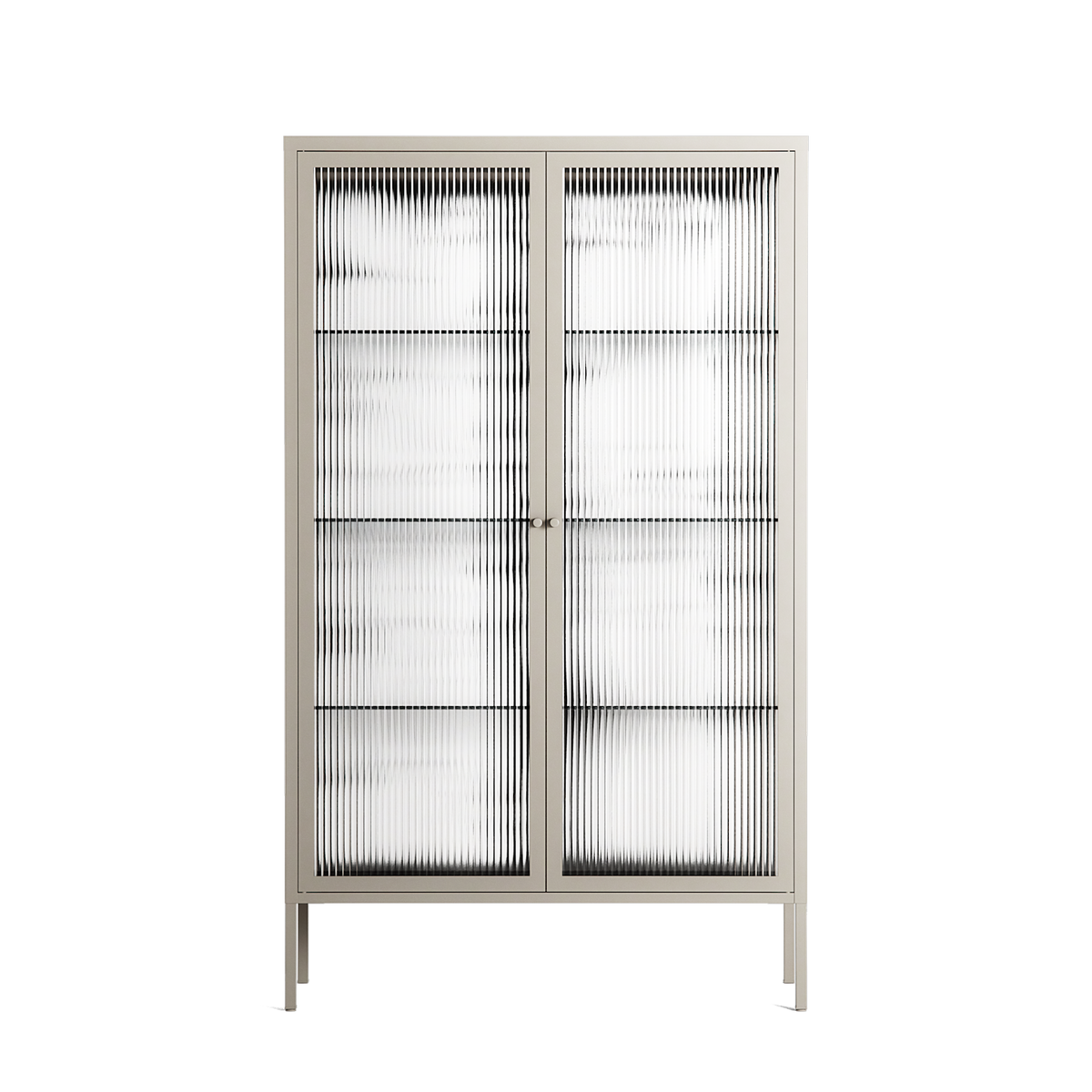 White Flowers - Cabinet - Konrad Blaszczyk - Pebble - Reeded glass