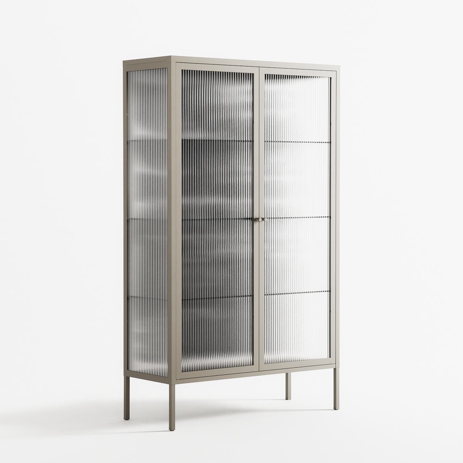 Black Flower - Cabinet - Konrad Blaszczyk - Pebble - Reeded glass