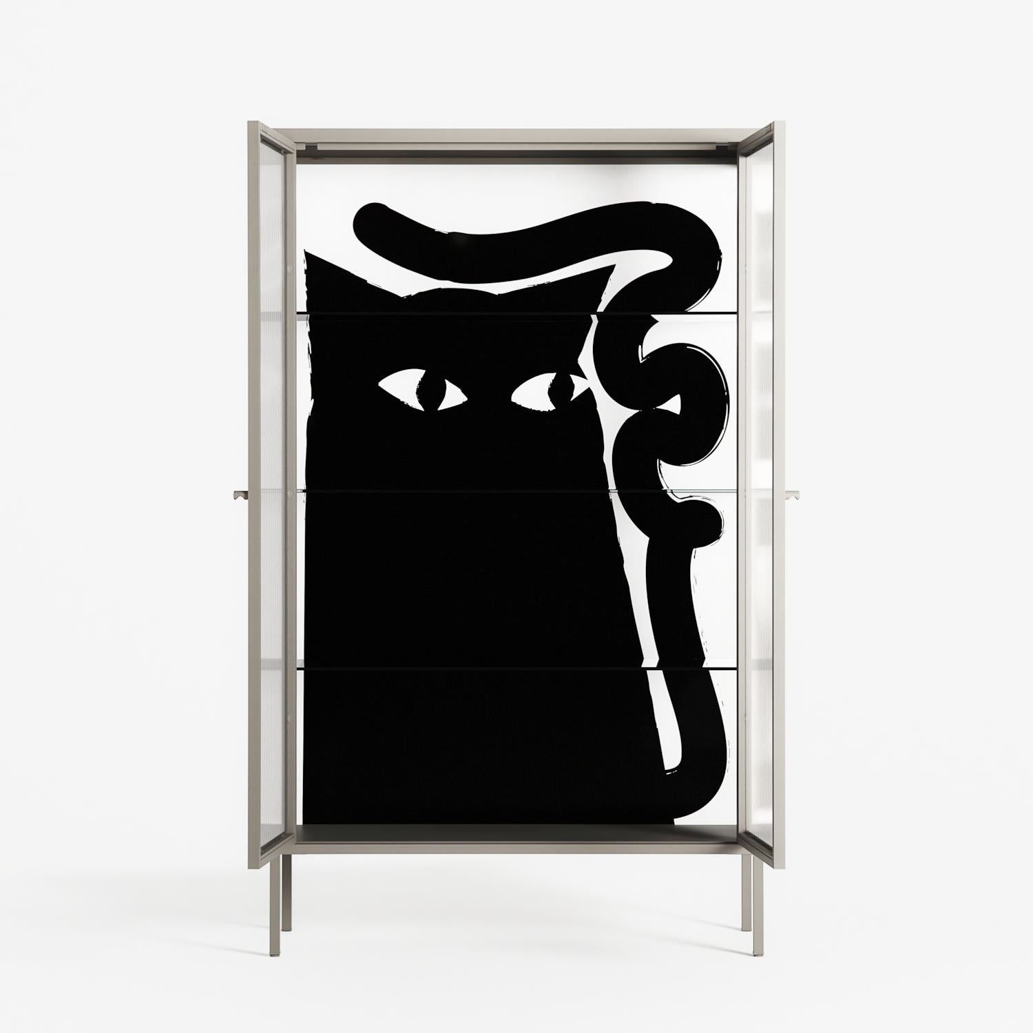 Black Cat - Cabinet - Konrad Blaszczyk - Pebble - Reeded glass