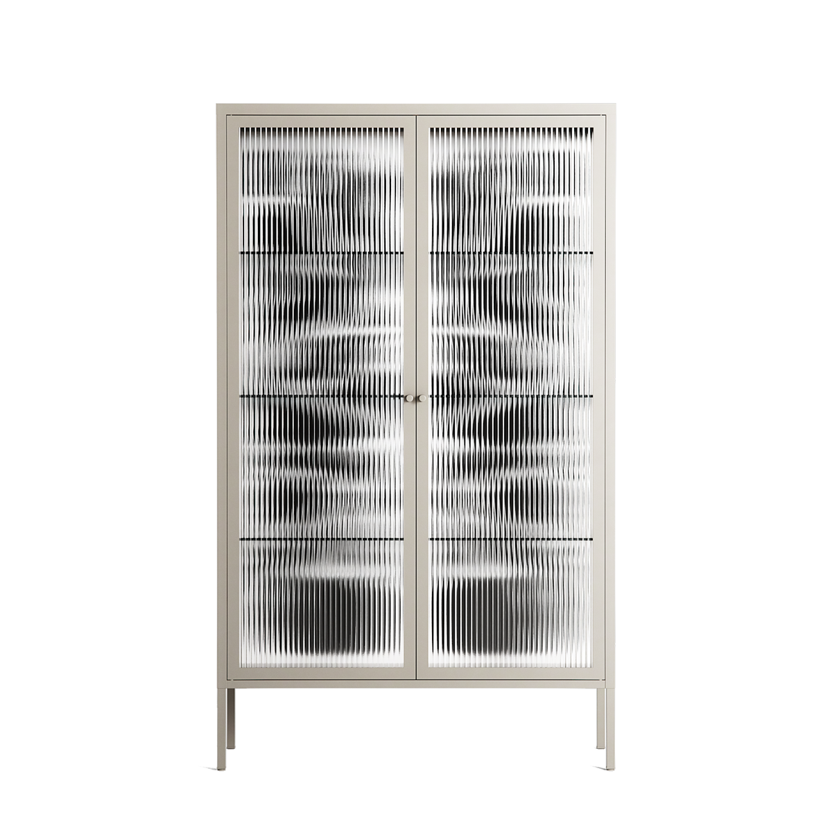 Black Potted Plant - Cabinet - Konrad Blaszczyk - Pebble - Reeded glass