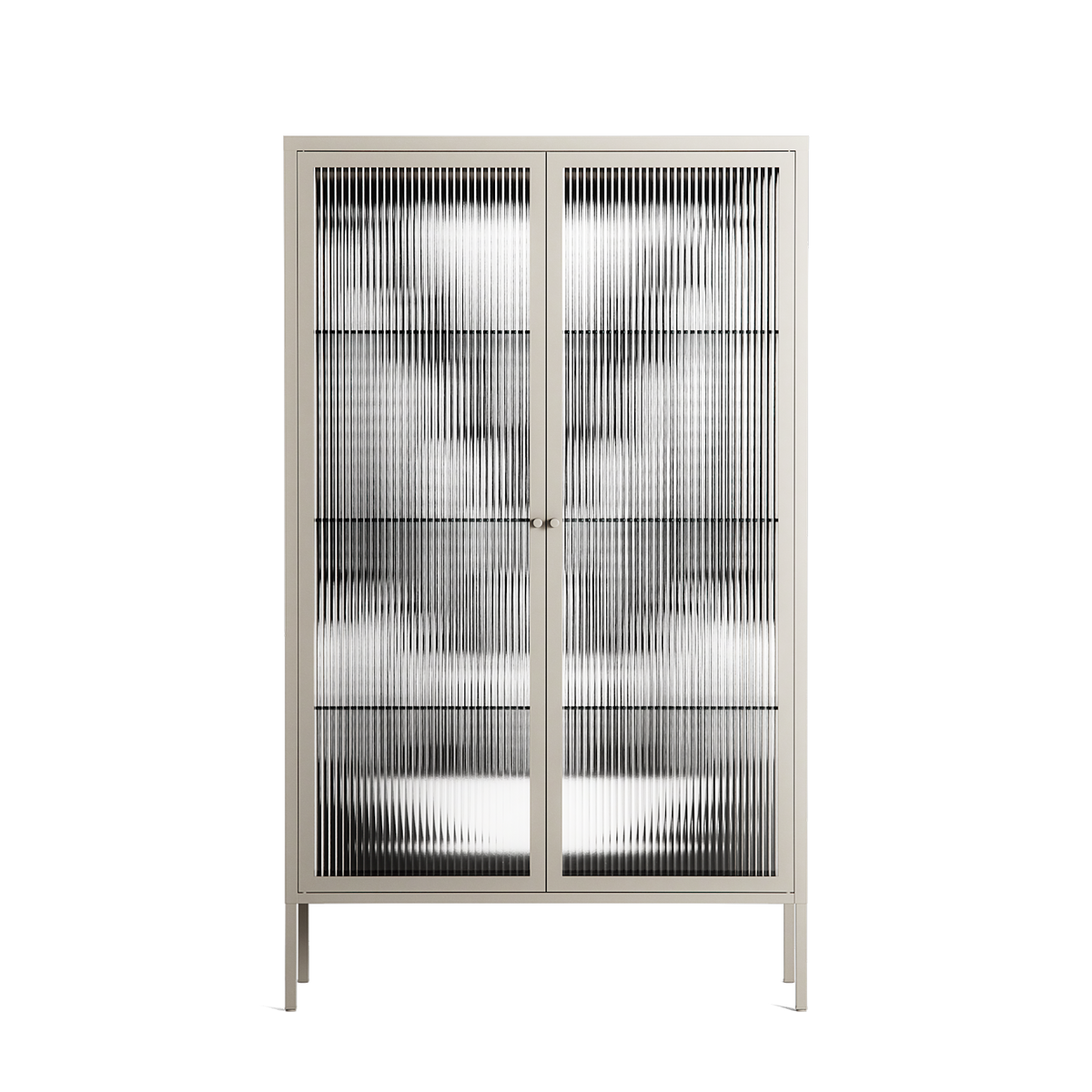 White Fern - Cabinet - Konrad Blaszczyk - Pebble - Reeded glass