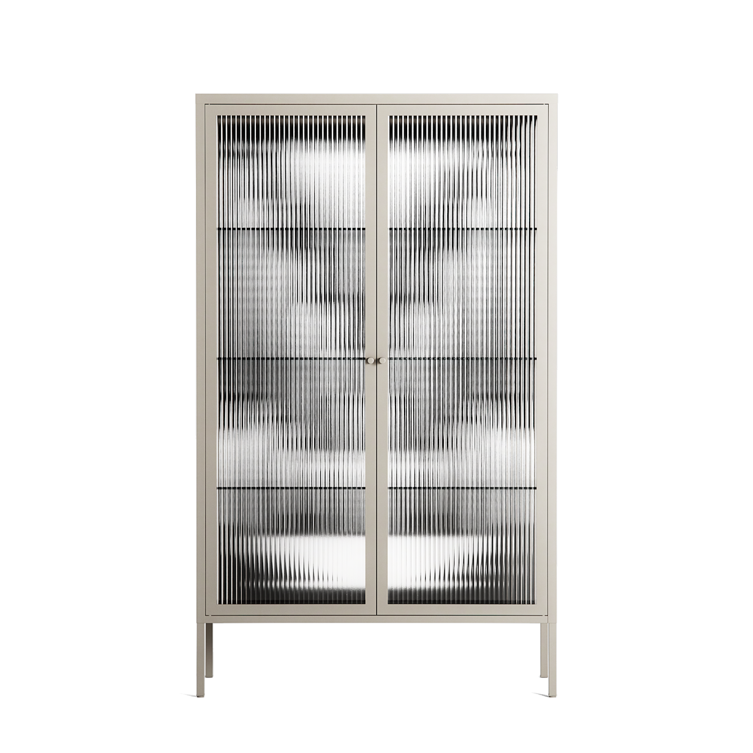 White Fern - Cabinet - Konrad Blaszczyk - Pebble - Reeded glass