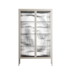 White Potted Plant - Cabinet - Konrad Blaszczyk - Pebble - Reeded glass