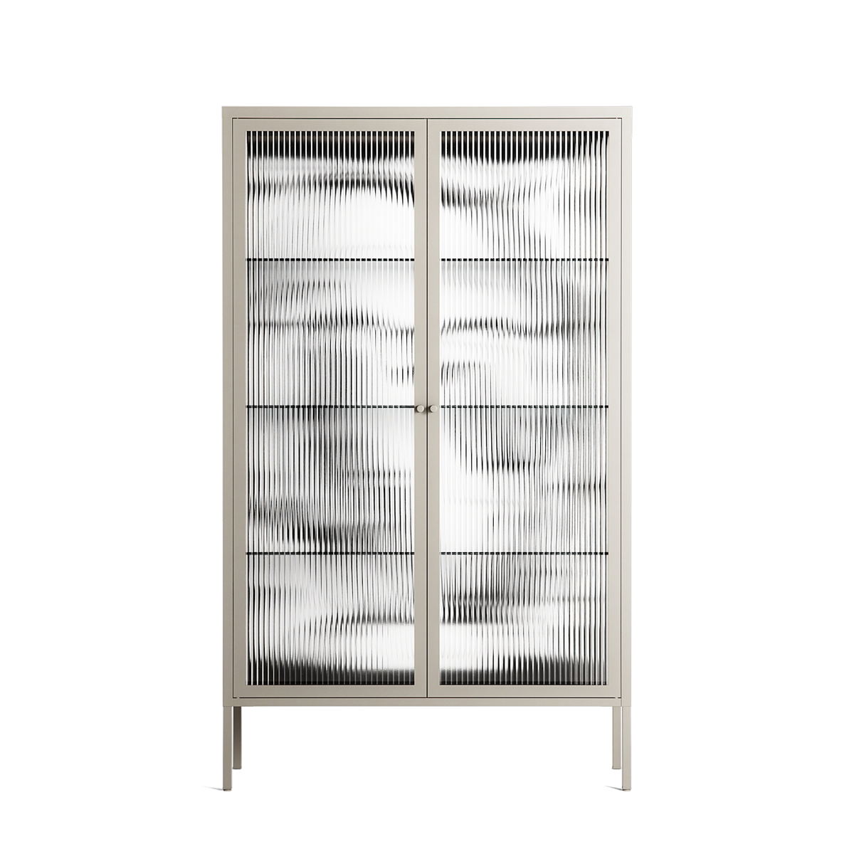 White Potted Plant - Cabinet - Konrad Blaszczyk - Pebble - Reeded glass