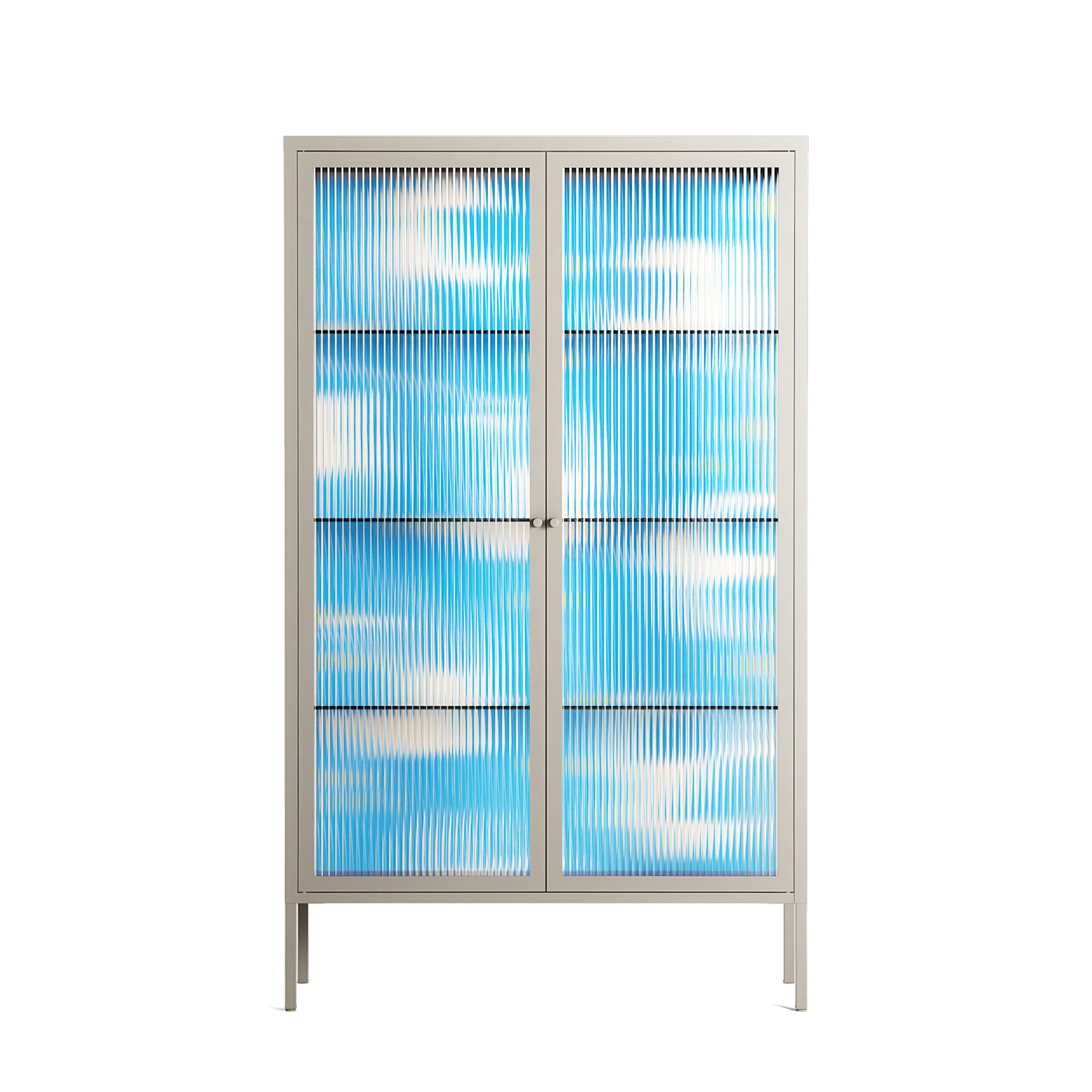 Birds B - Cabinet - Heather Zhou - Pebble - Reeded glass