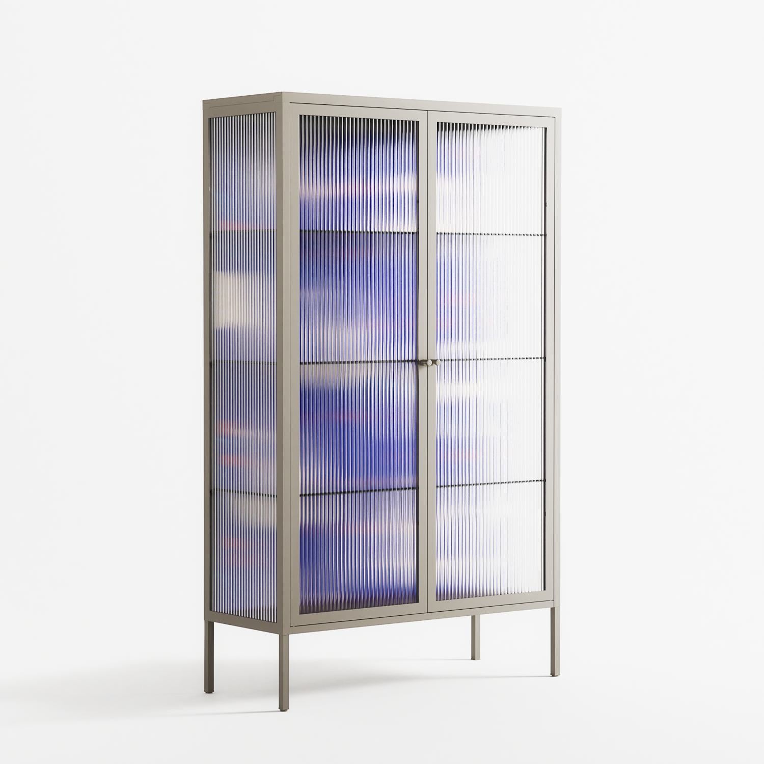 Birds A - Cabinet - Heather Zhou - Pebble - Reeded glass