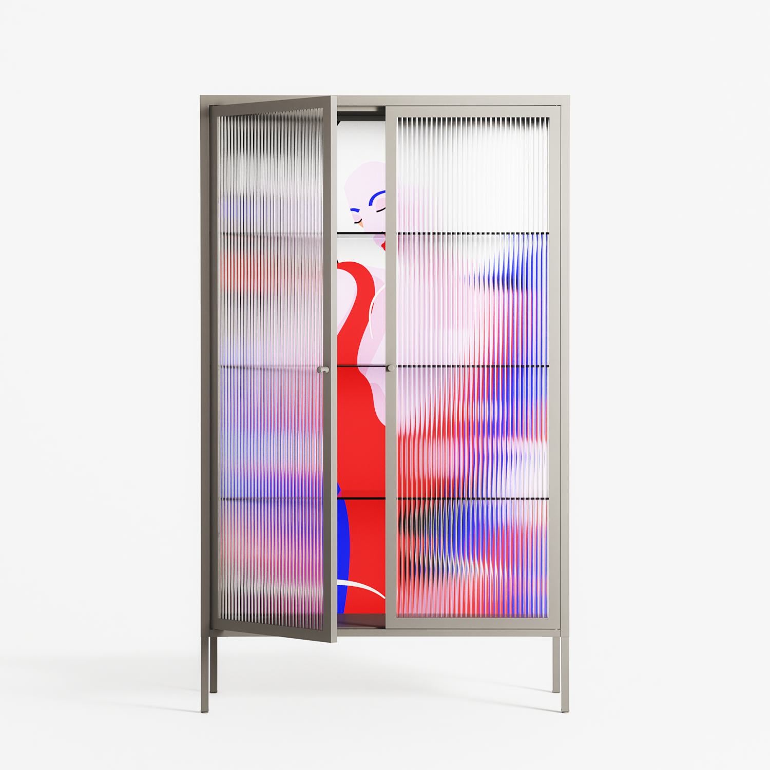 Dream - Cabinet - Heather Zhou - Pebble - Reeded glass