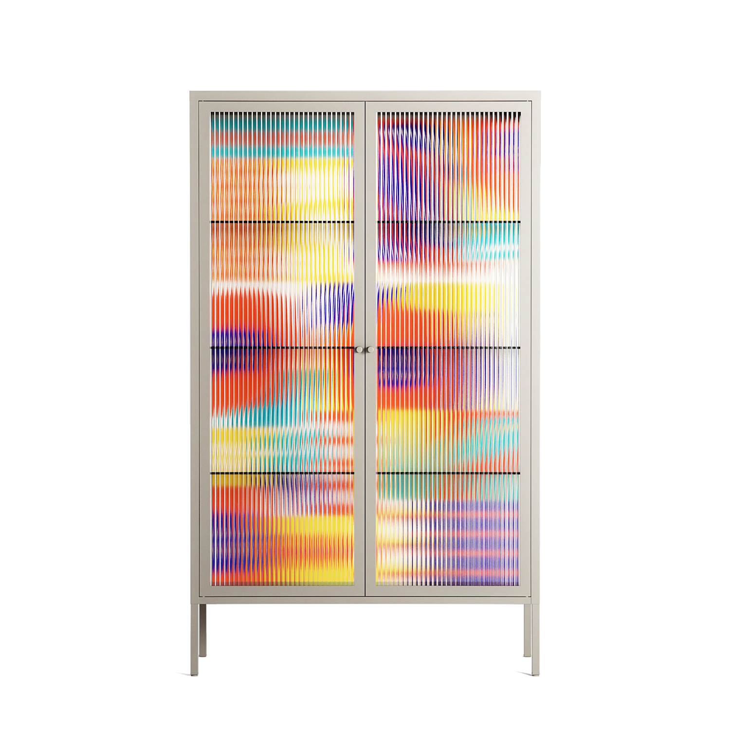Flower A - Cabinet - Heather Zhou - Pebble - Reeded glass