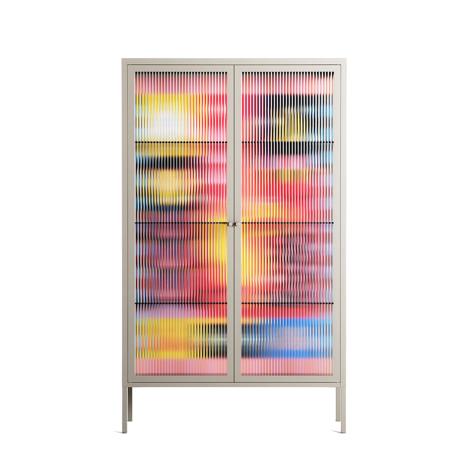 Pebble Rise Cover Rise - Cabinet - Heather Zhou - Chalk - Reeded glass – Workdeco