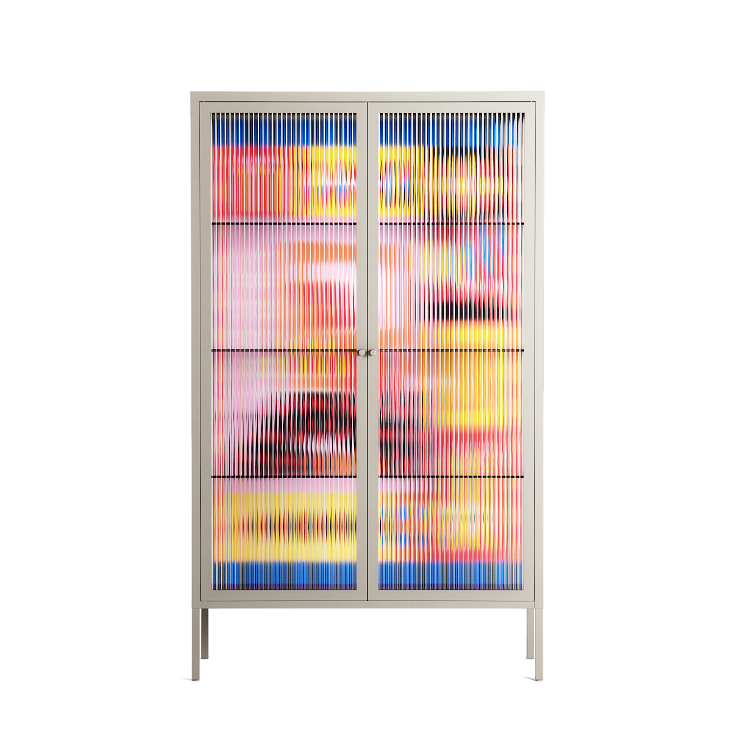 Yoga - Cabinet - Heather Zhou - Pebble - Reeded glass