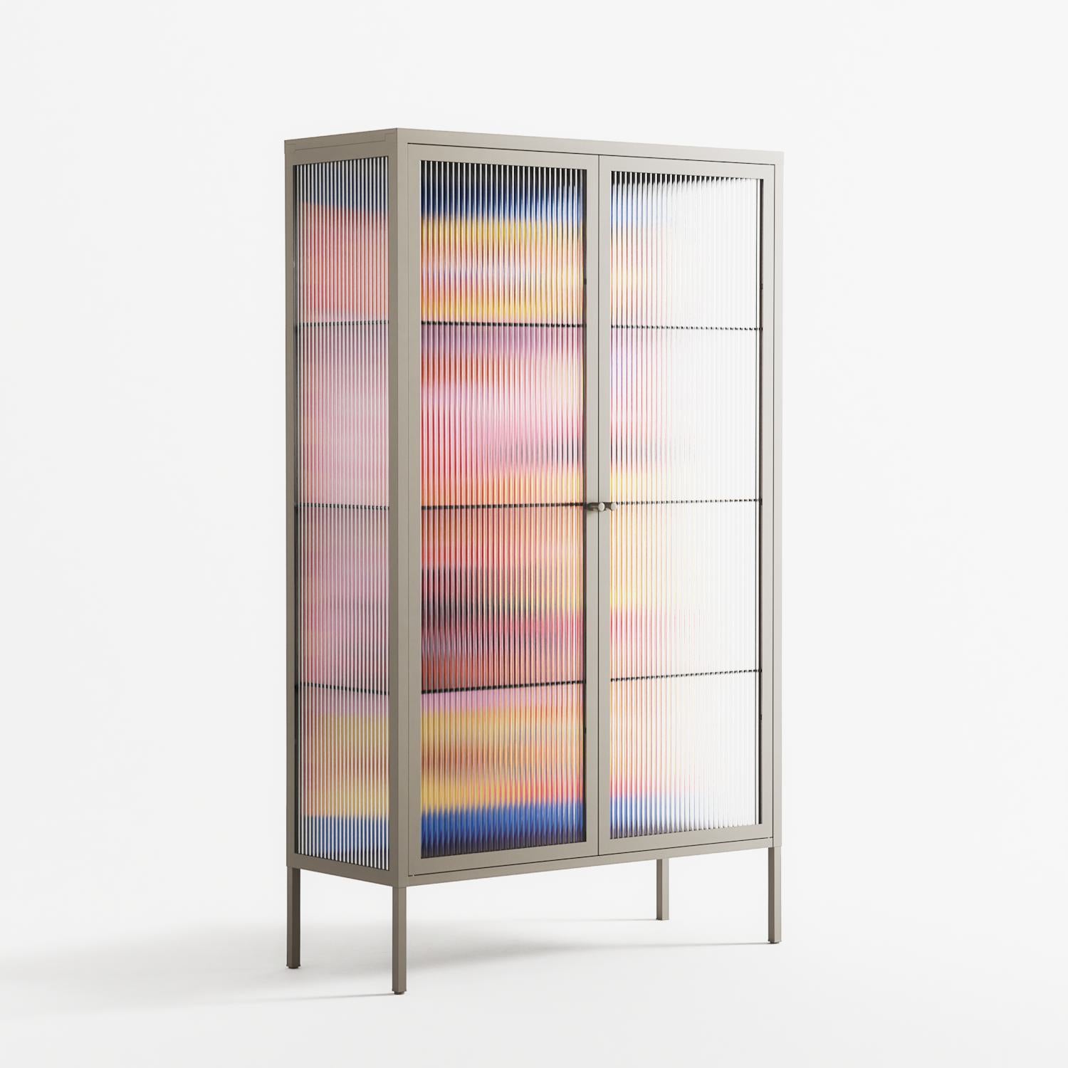 Yoga - Cabinet - Heather Zhou - Pebble - Reeded glass