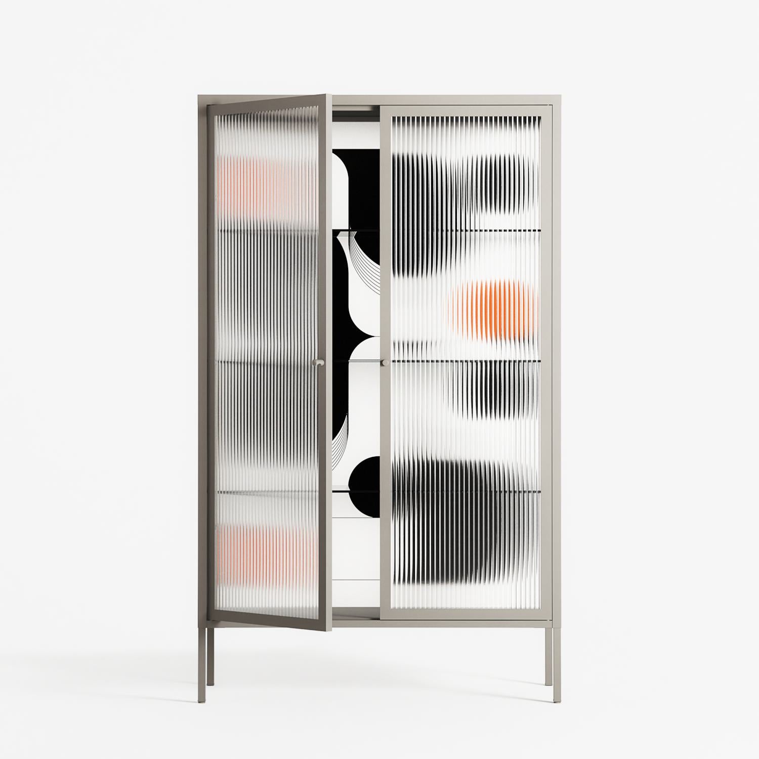 Conserto2 - Cabinet - Vratislav Pecka - Pebble - Reeded glass