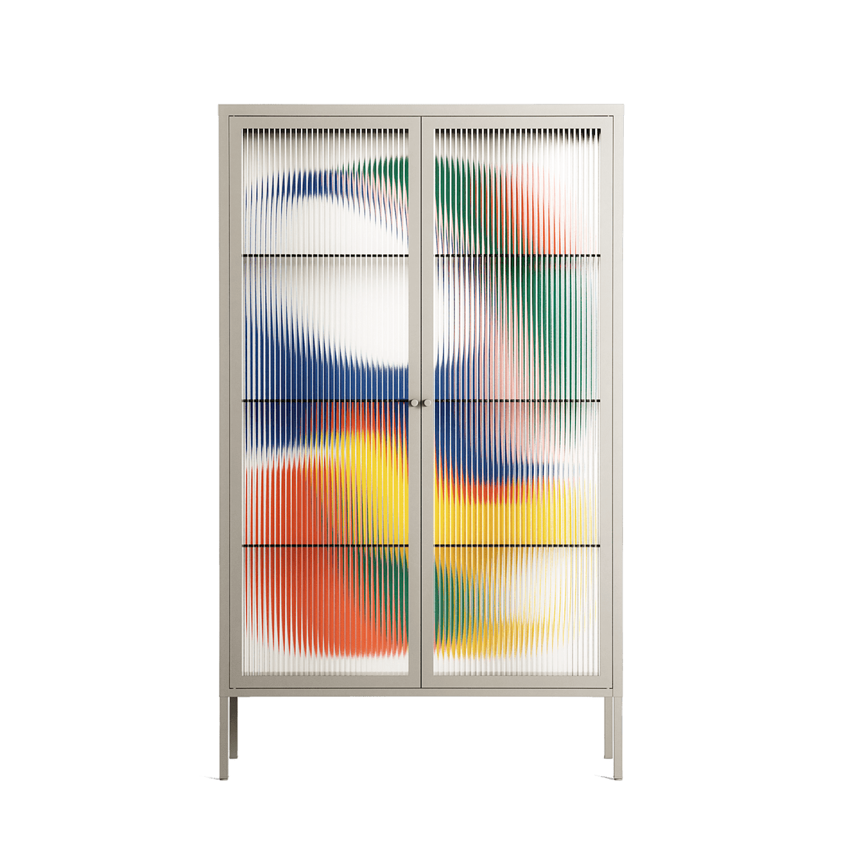Spilled Paint - Cabinet - Vratislav Pecka - Pebble - Reeded glass