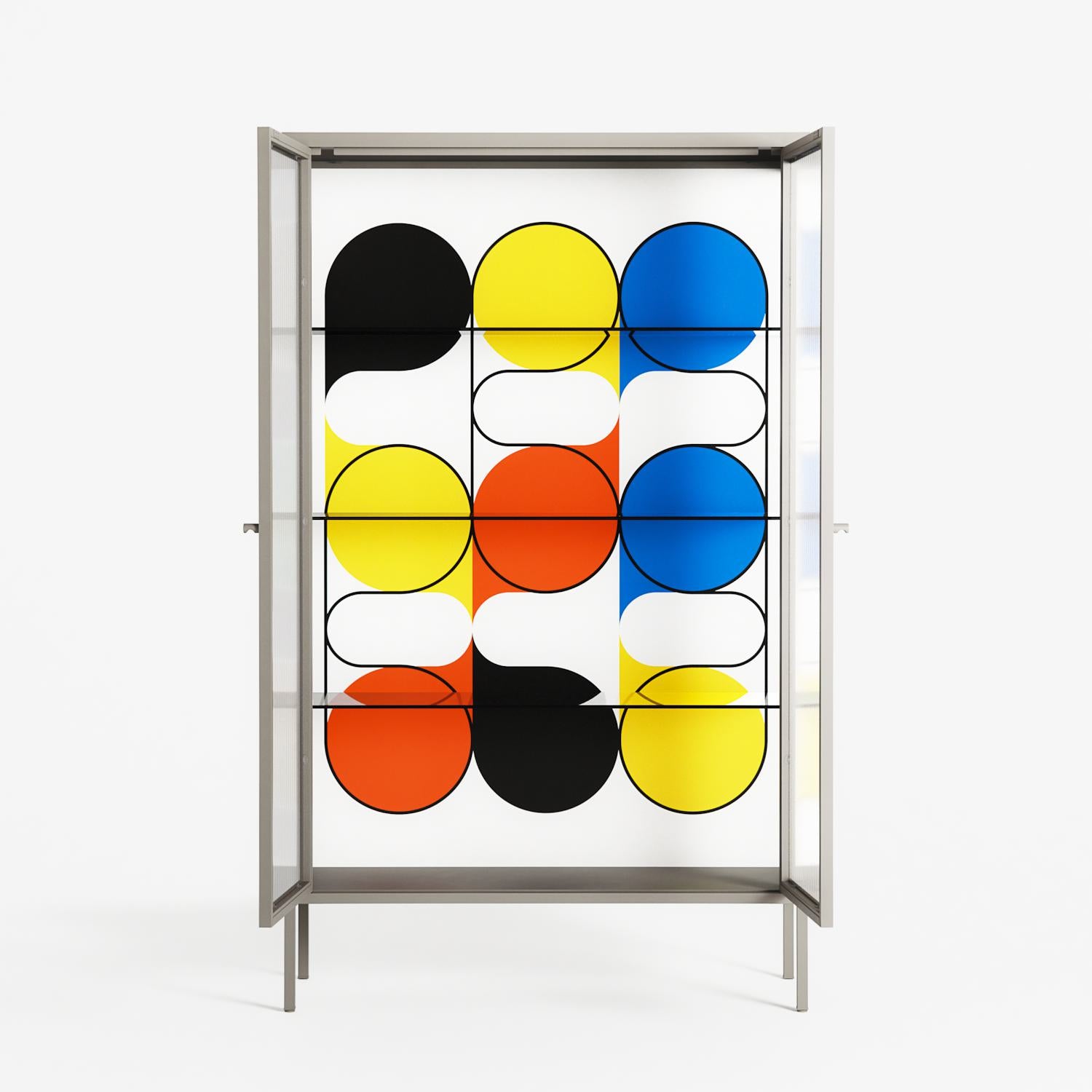 Springs - Cabinet - Vratislav Pecka - Pebble - Reeded glass