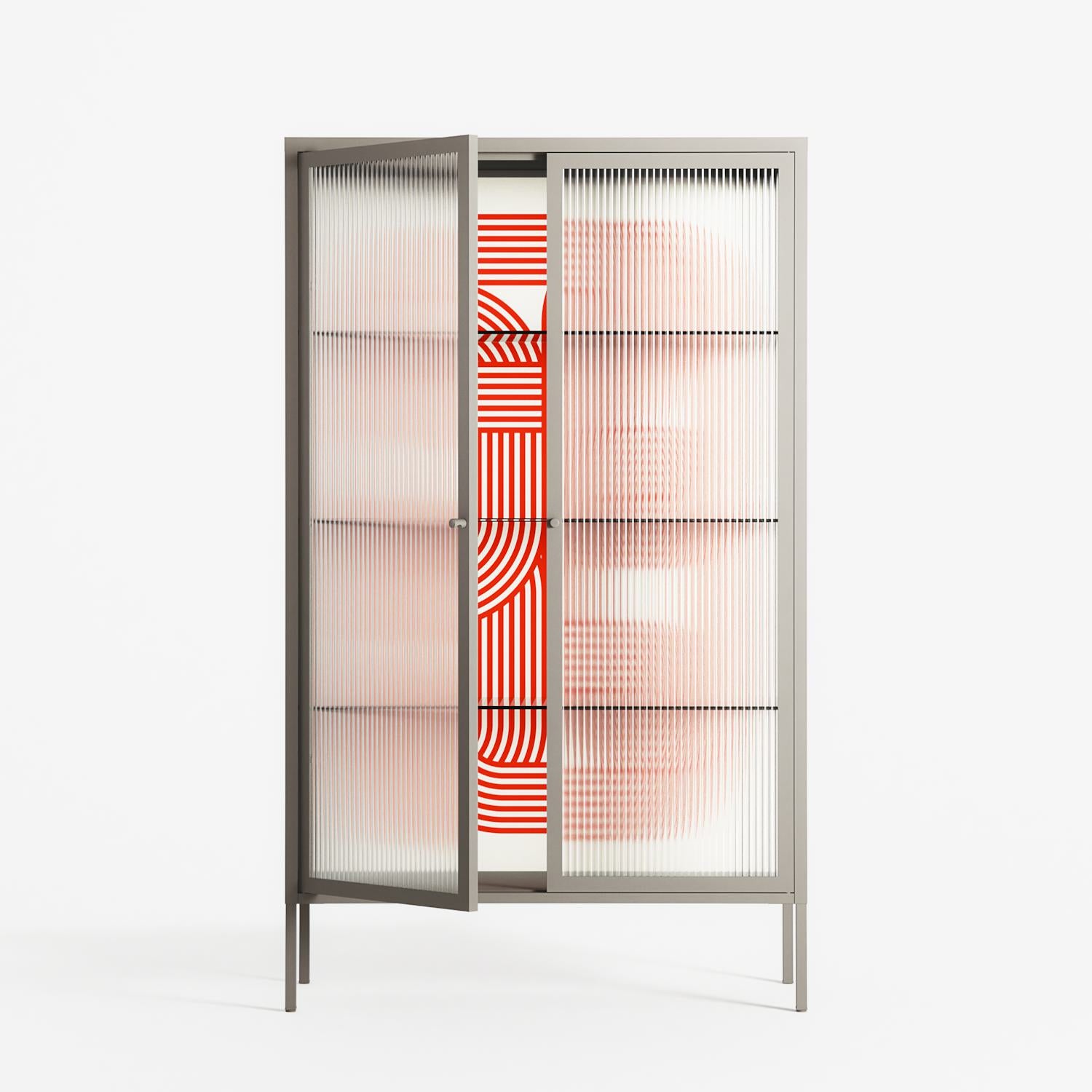 United - Cabinet - Vratislav Pecka - Pebble - Reeded glass