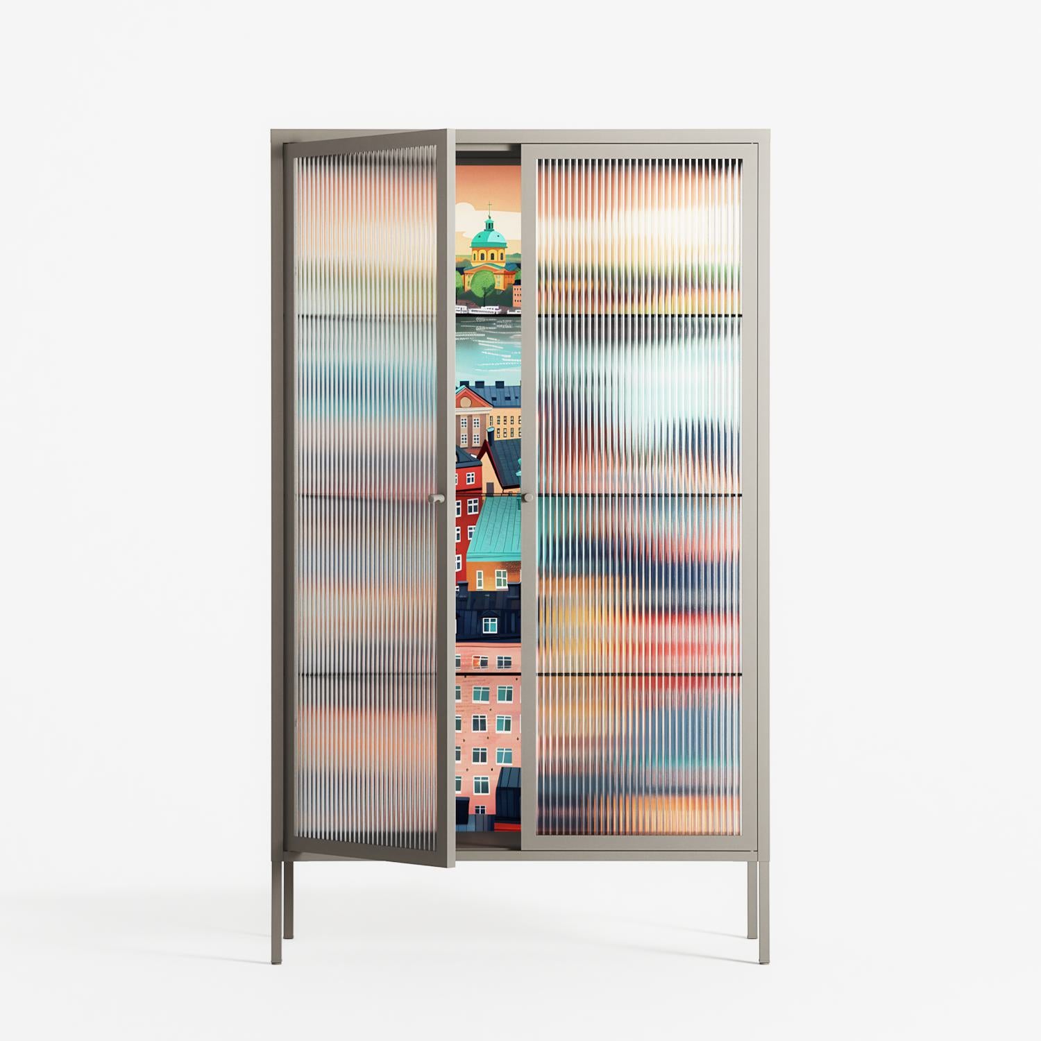 Gamla Stan - Cabinet - Nur Rydberg - Pebble - Reeded glass