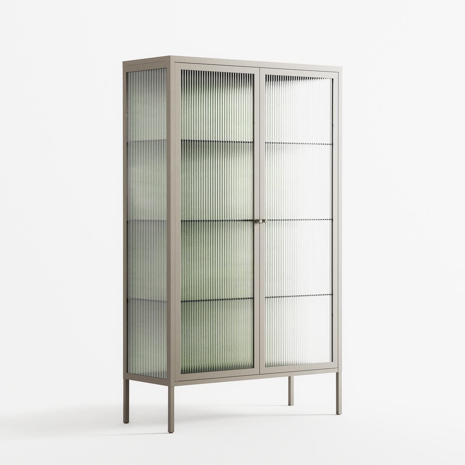 Björkskog - Cabinet - Nur Rydberg - Pebble - Reeded glass