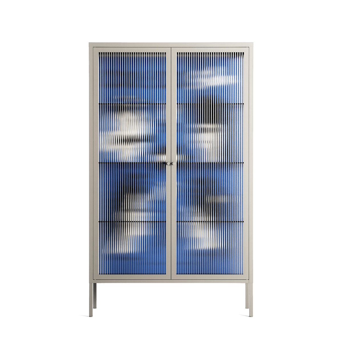 Cool Cool Salon Blue - Cabinet - Aley Wild - Pebble - Reeded glass