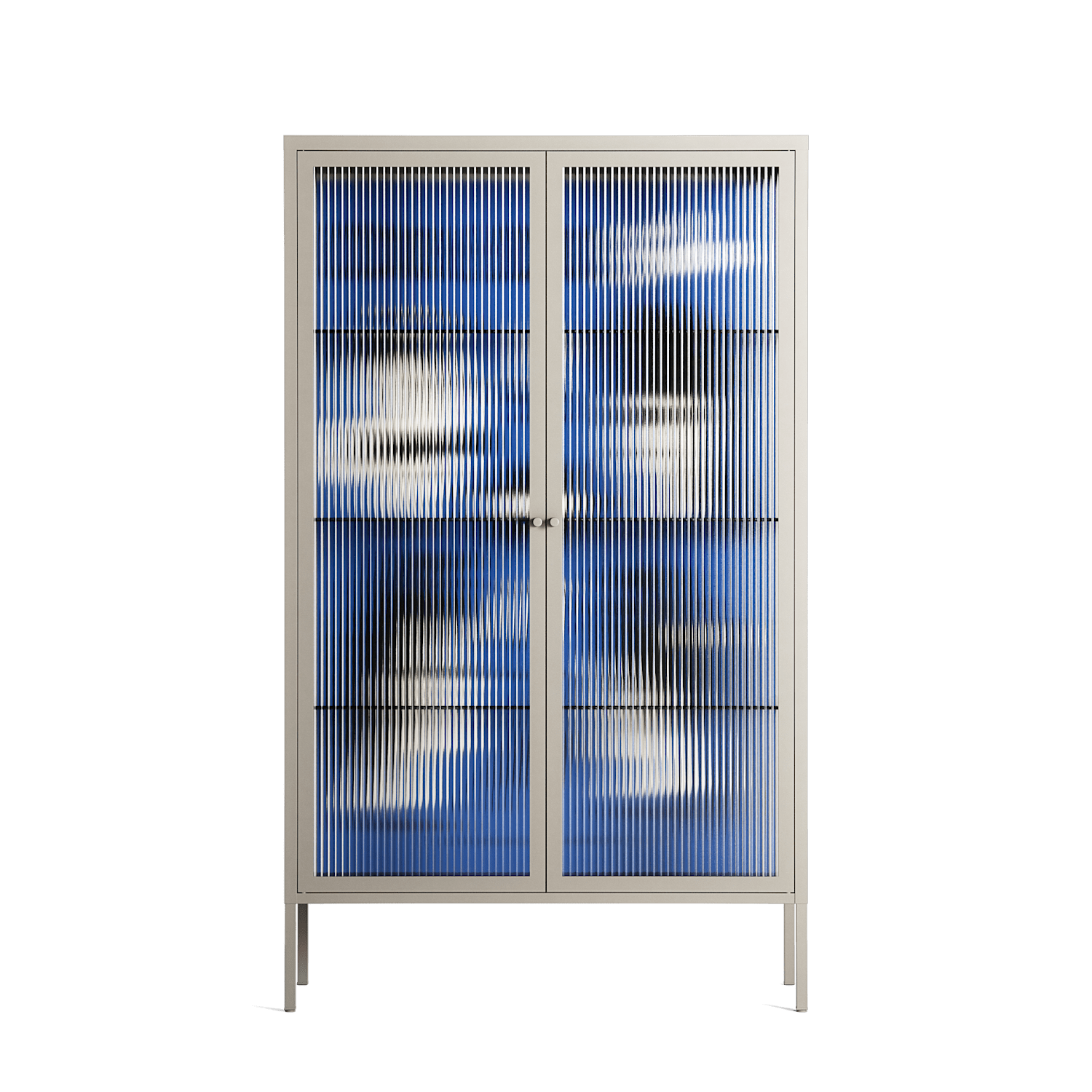 Cool Cool Salon Blue - Cabinet - Aley Wild - Pebble - Reeded glass