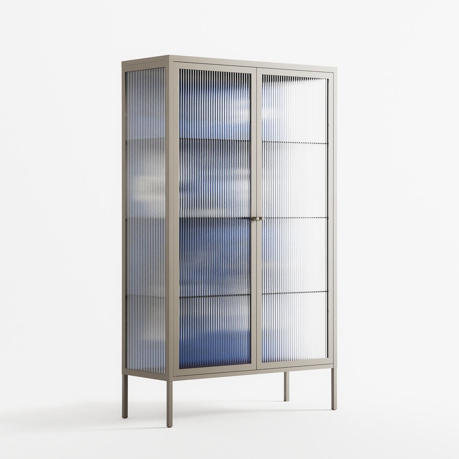 Cool Cool Salon Blue - Cabinet - Aley Wild - Pebble - Reeded glass