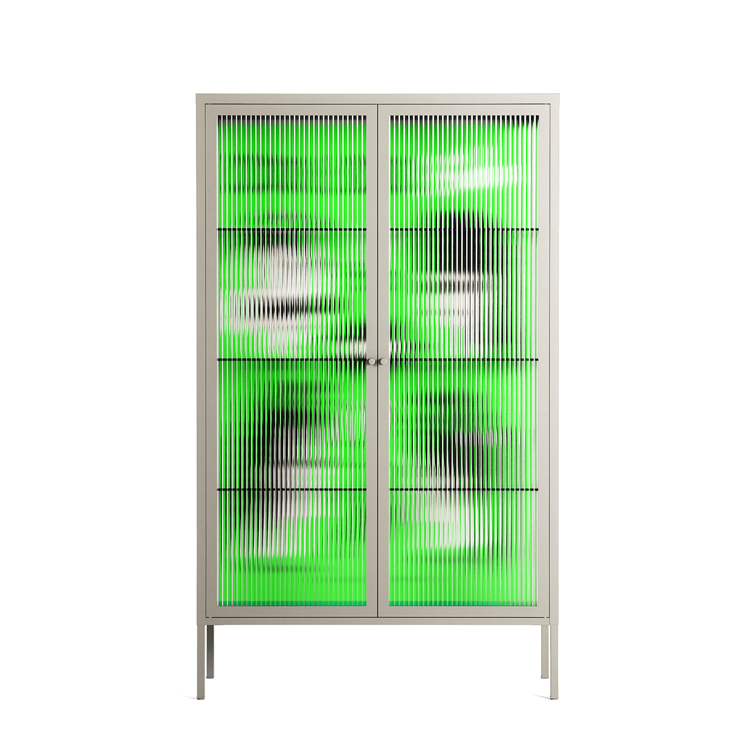 Cool Cool Salon Green - Cabinet - Aley Wild - Pebble - Reeded glass