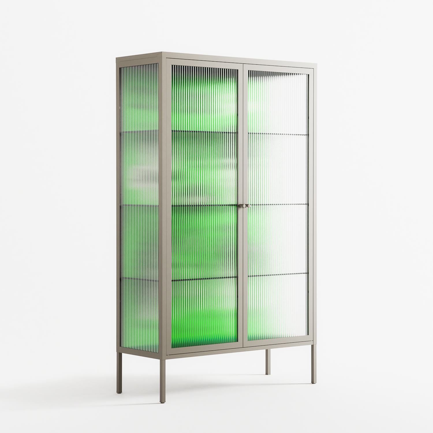 Cool Cool Salon Green - Cabinet - Aley Wild - Pebble - Reeded glass