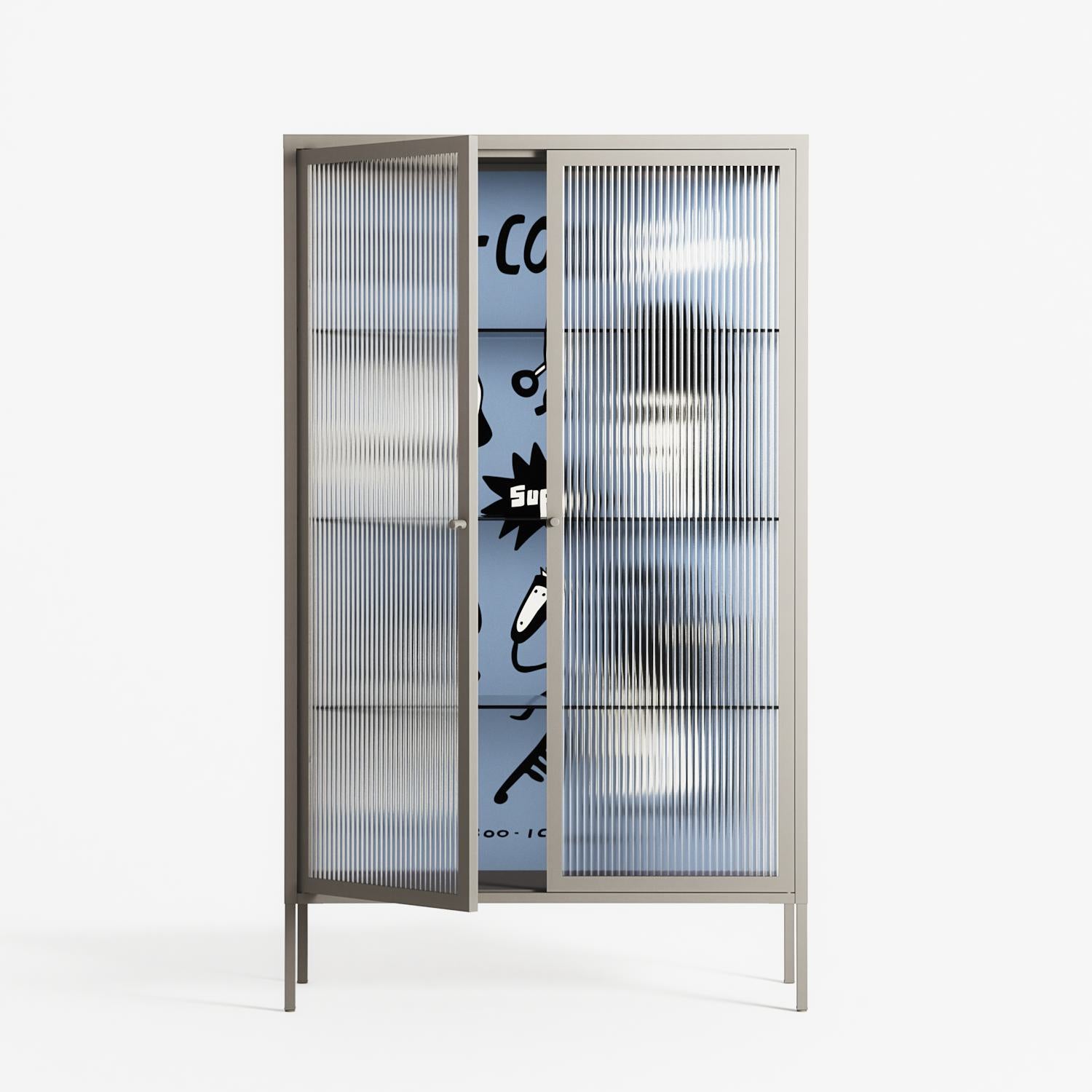 Cool Cool Salon Grey - Cabinet - Aley Wild - Pebble - Reeded glass