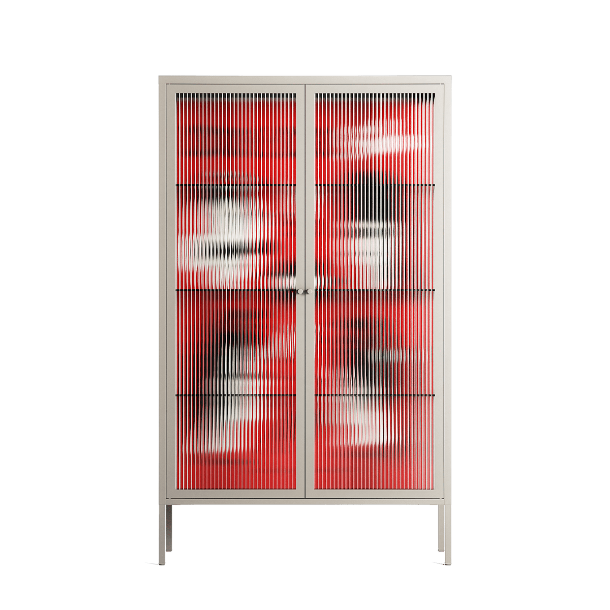 Cool Cool Salon Red - Cabinet - Aley Wild - Pebble - Reeded glass