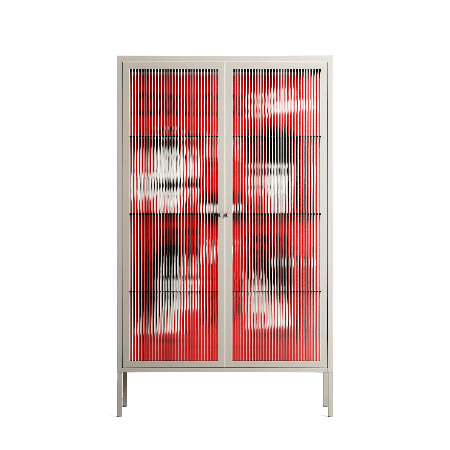 Cool Cool Salon Red - Cabinet - Aley Wild - Pebble - Reeded glass