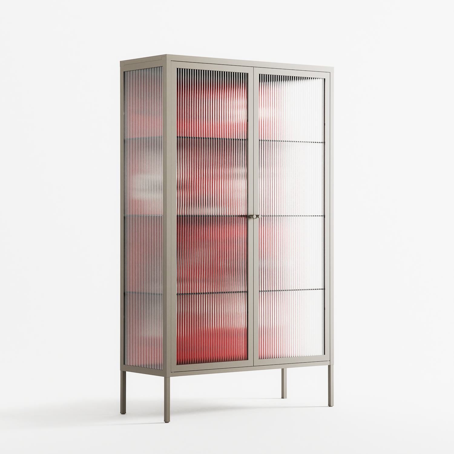 Cool Cool Salon Red - Cabinet - Aley Wild - Pebble - Reeded glass