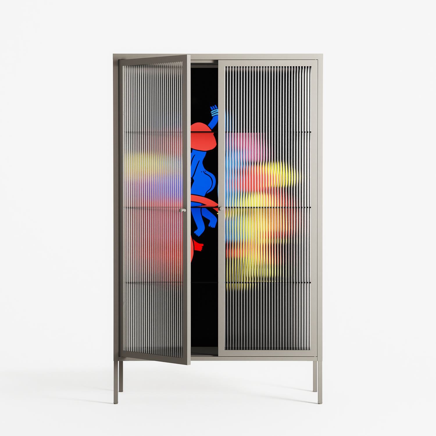 Mushroom Dance Multi - Cabinet - Aley Wild - Pebble - Reeded glass