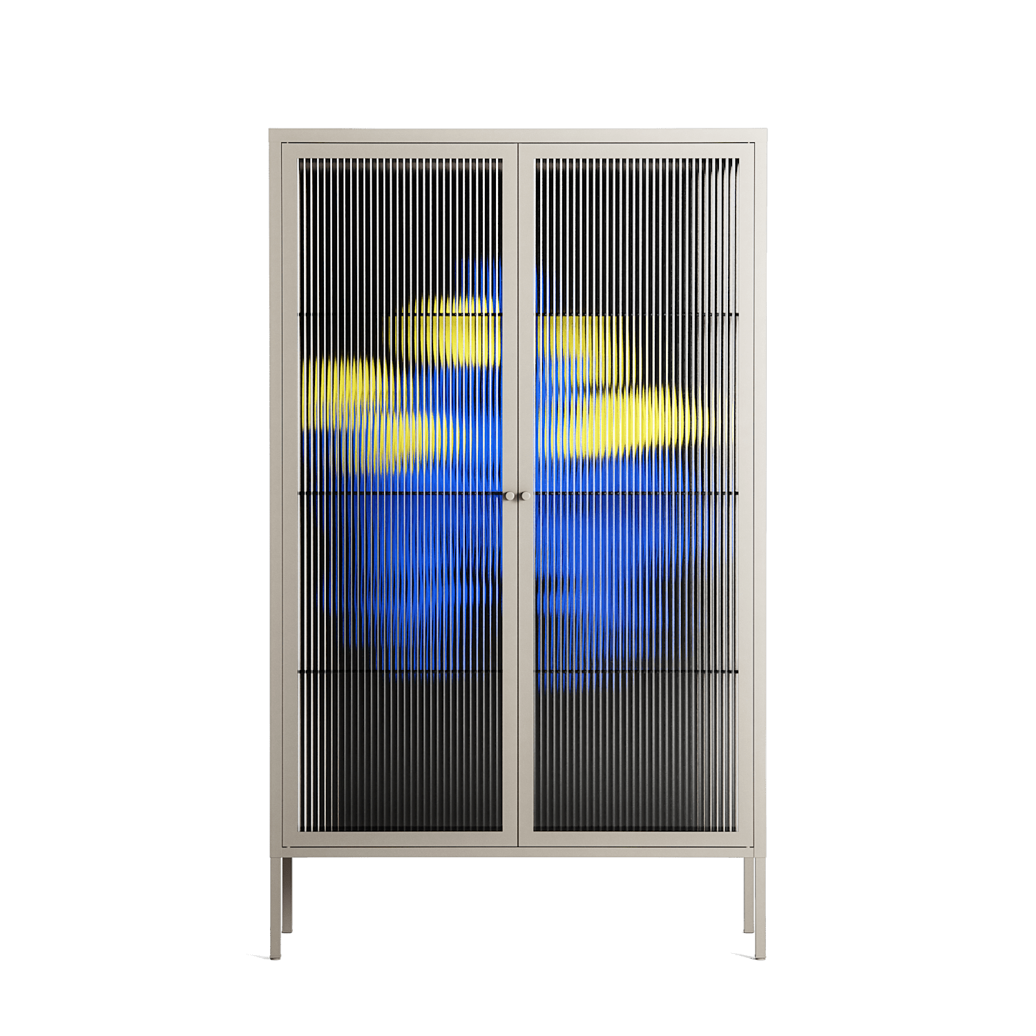 Mushroom Dance Blue - Cabinet - Aley Wild - Pebble - Reeded glass