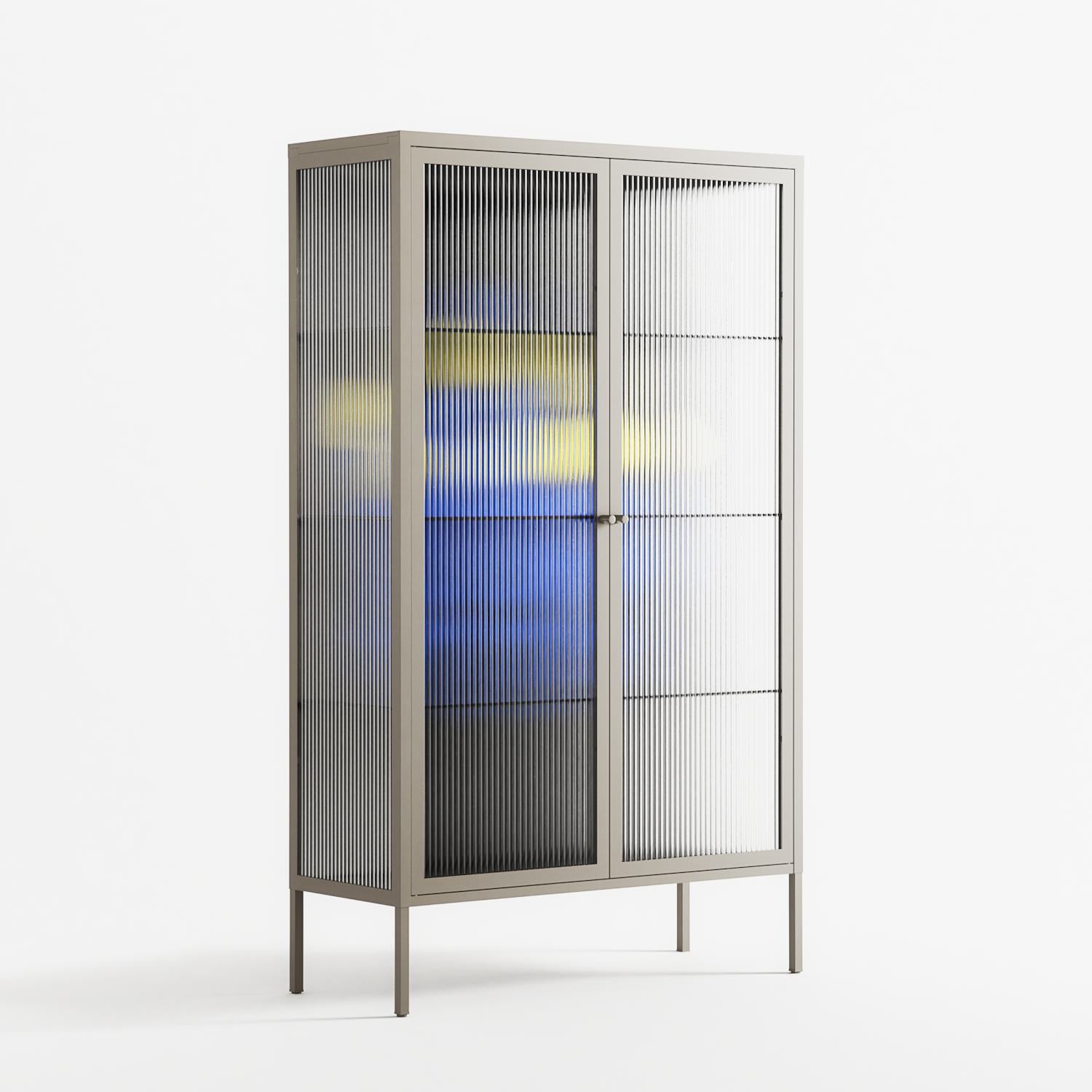 Mushroom Dance Blue - Cabinet - Aley Wild - Pebble - Reeded glass