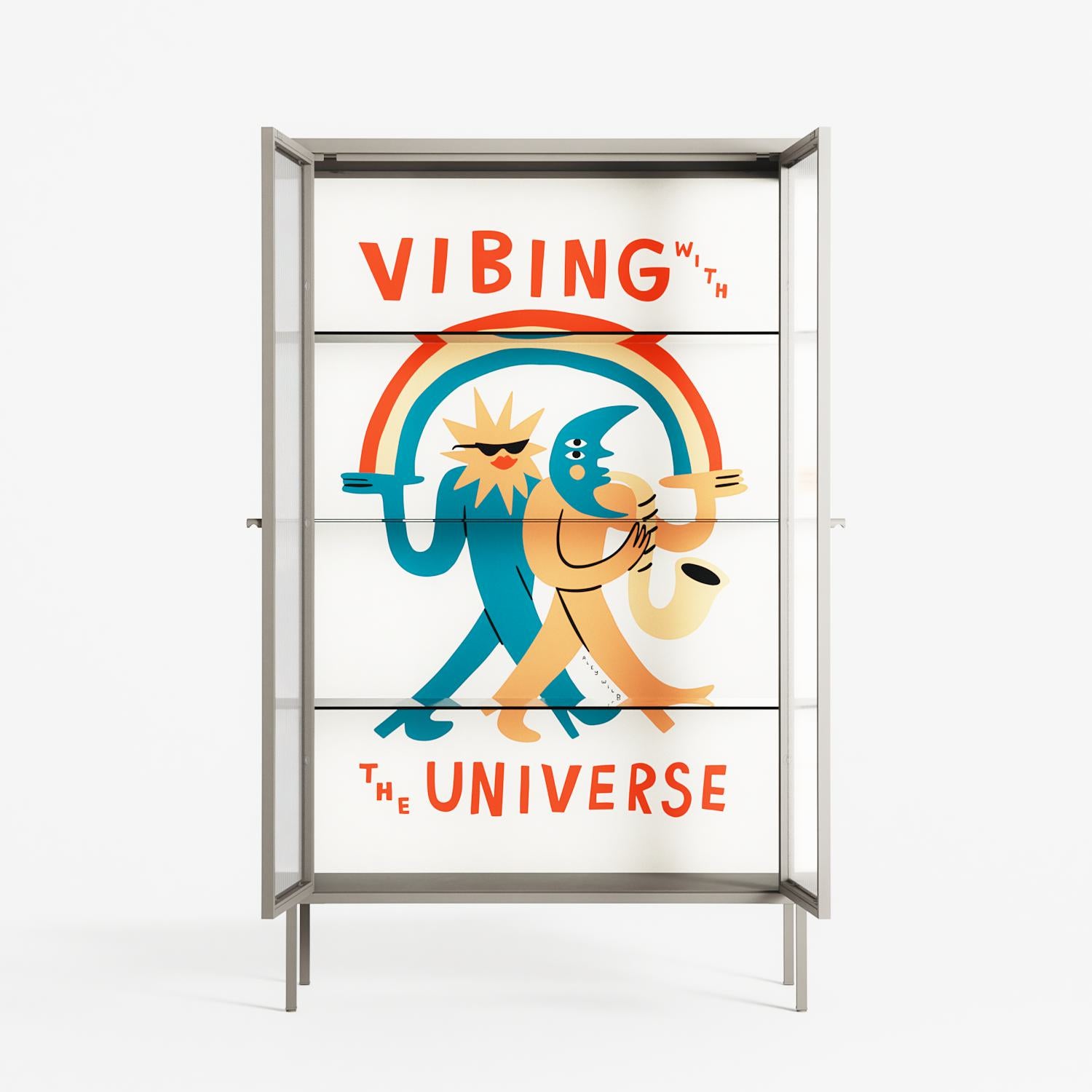 Vibing With The Universe - Cabinet - Aley Wild - Pebble - Reeded glass